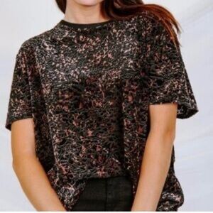 Free People velvet burnout top